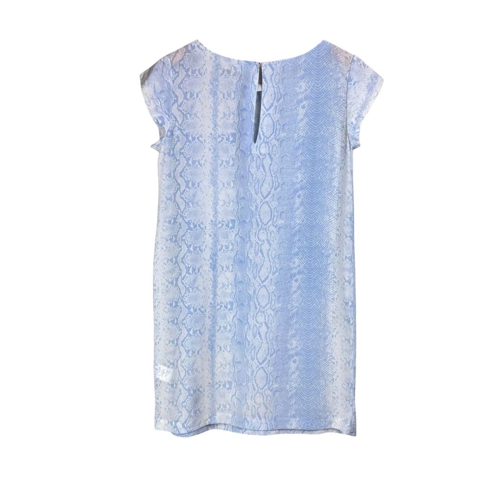 Joie Weaver Light Blue Snake Python Print 100% Silk Lightweight Mini Shift Dress - Picture 5 of 11